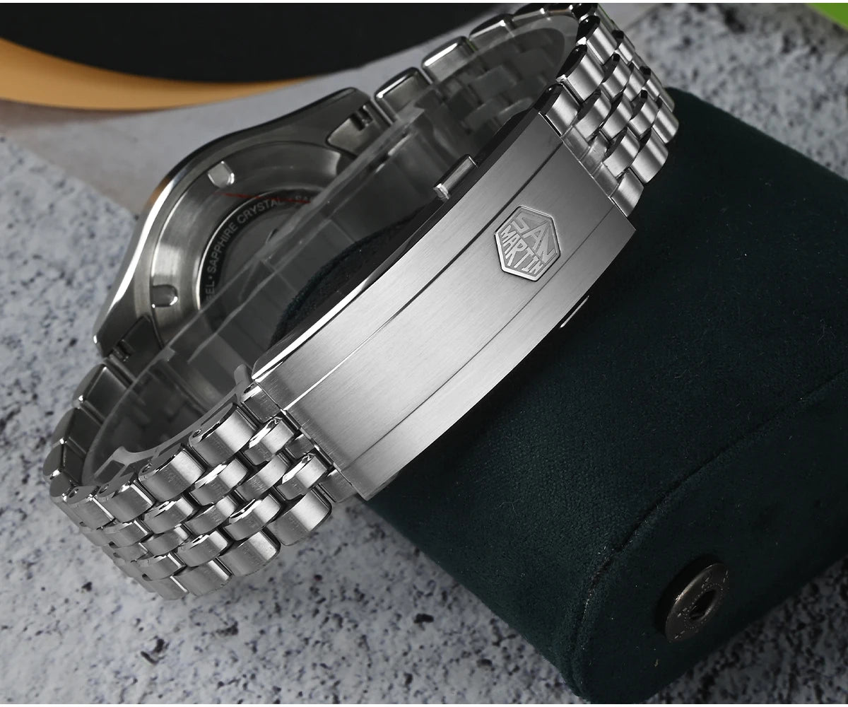 San Martin 39mm Miyota 9132 Power Reserve Display Men's Luxury Sport Watch Automatic Mechanical Waterproof Original Design SN0144
