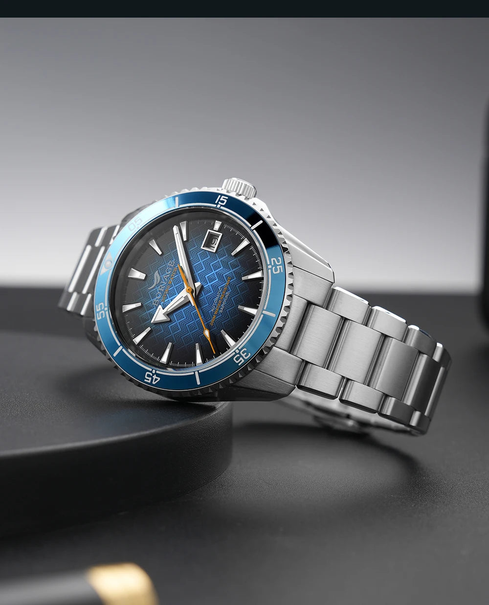 BORIAGE Fully automatic mechanical diving watch, 200m Water Resistance Miyuda 9015 movement men's watch
