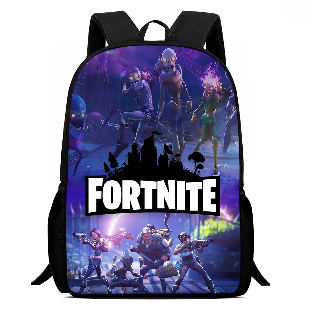 Fortnite 15 Inch Cartoon School Backpack for Kids Boys Girls, Cool Game Printed Lightweight Backpack Large Suitable for Ages 5-8
