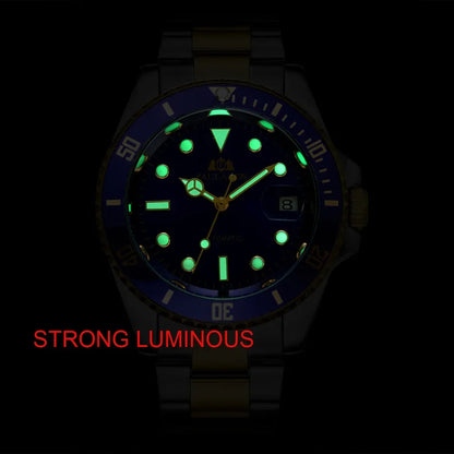 Automatic Men's Watch Mechanical Movement Stainless Steel Gold Silver Green Red Dial Date Strong Luminous Luxury Watches