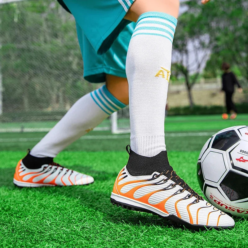 Herren-Fußballschuhe Sport FG/TF Outdoor-Fußballschuhe Training Jungen Wettkampf rutschfest mit langen Stollen Hallen-Futsal bequem