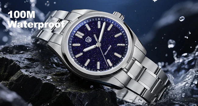 Watchdives New WD0003B ‌Aventurine Dial Watch VH31 Quartz Movement Sapphire Crystal Luminous 100m Waterproof 36mm Vintage Watch