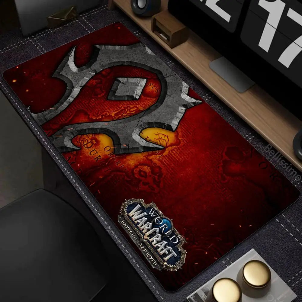 Velká gumová podložka pod myš a klávesnici Natural Horde Alliance HD World Of Warcraft Gaming, s rychlým povrchem a obšitými okraji