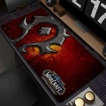 Velká gumová podložka pod myš a klávesnici Natural Horde Alliance HD World Of Warcraft Gaming, s rychlým povrchem a obšitými okraji