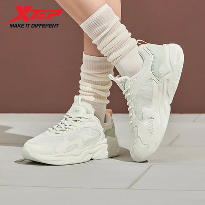 Xtep Women's Running Shoes 2025 Summer New Durable Lightweight Casual Shock-Absorbing Breathable Mesh Sneakers 875418110054