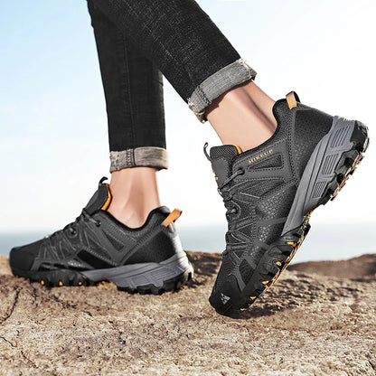 HIKEUP Sneakers traspiranti, ammortizzate e antiscivolo - Scarpe da trekking da uomo - Scarpe da corsa e trekking - Scarpe da montagna per attività all'aperto da uomo