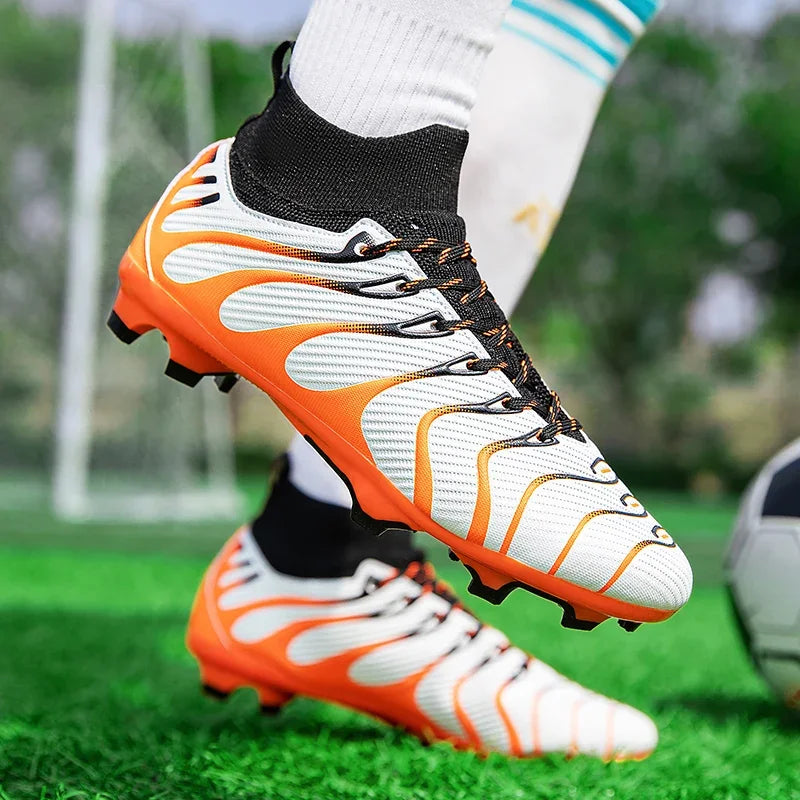 Herren-Fußballschuhe Sport FG/TF Outdoor-Fußballschuhe Training Jungen Wettkampf rutschfest mit langen Stollen Hallen-Futsal bequem