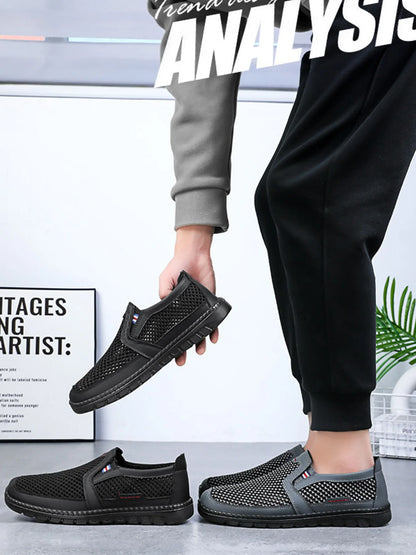 Zapatillas deportivas para hombre. Orificios de ventilación multifacéticos, que eliminan el olor sin cubrir los pies. Zapatillas deportivas informales. Zapatillas de diseño.
