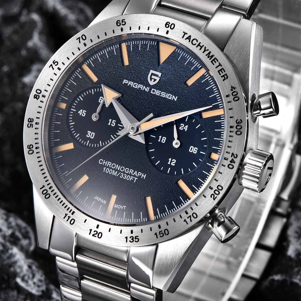 2026 New PAGANI DESIGN Retro Men's Watches Moon Quartz Watch For Men Speed Sports Chronograph AR Sapphire VK64 Clock