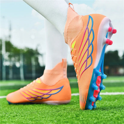 Superfly FG Football Boots Outdoor Soccer Cleats Black Shoes Soft Sport Professional Shoes Breathable Comfortable Boots Plus Size