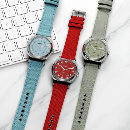 BERNY Mechanical Watch For Women Self-wind Pillow Cushion Sapphire Super Luminous Wristwatch Canvas Calendar Watch For Ladies