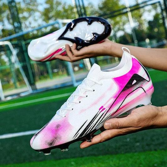 New Men's Football Boots Match Soccer Shoes FG Ultralight Drop Shipping Training Shoes Cleats Outdoor Soccer Non-Slip Long Spikes
