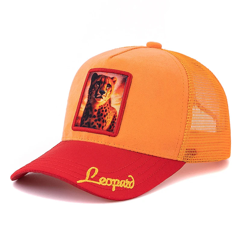Hot Sale Unisex Trucker Hat Grizzlies Pattern Patch Design Suede Sun Hat Summer Animal Baseball Cap For Men Women ﻿