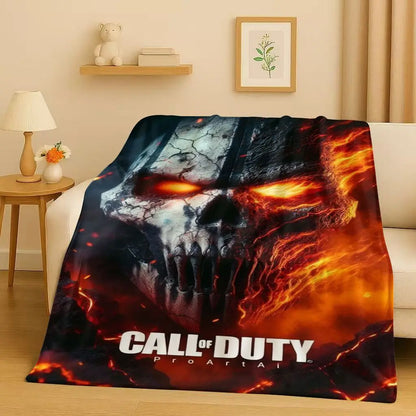 Classic Gun Game Call of Duty COD Ghost Simon Flannel Blanket,Ultra Soft Warm Plush Throw for Home Bedroom Bed Sofa Cover Kid