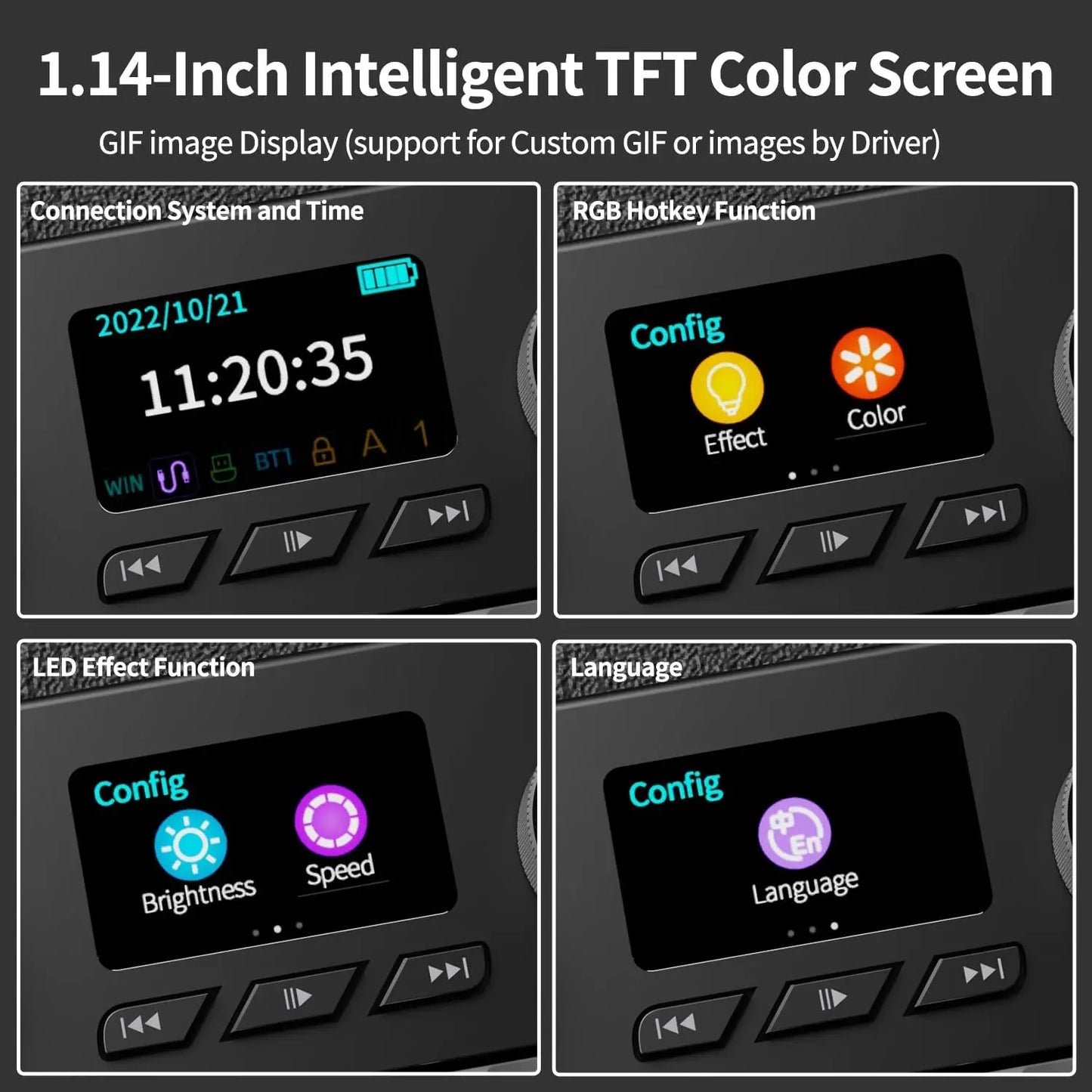 Ajazz AK35I V3 MAX 8000mAh battery Gaming mechanical keyboard Tri-mode Wired Bluetooth Wireless Hot-swappable TFT color screen