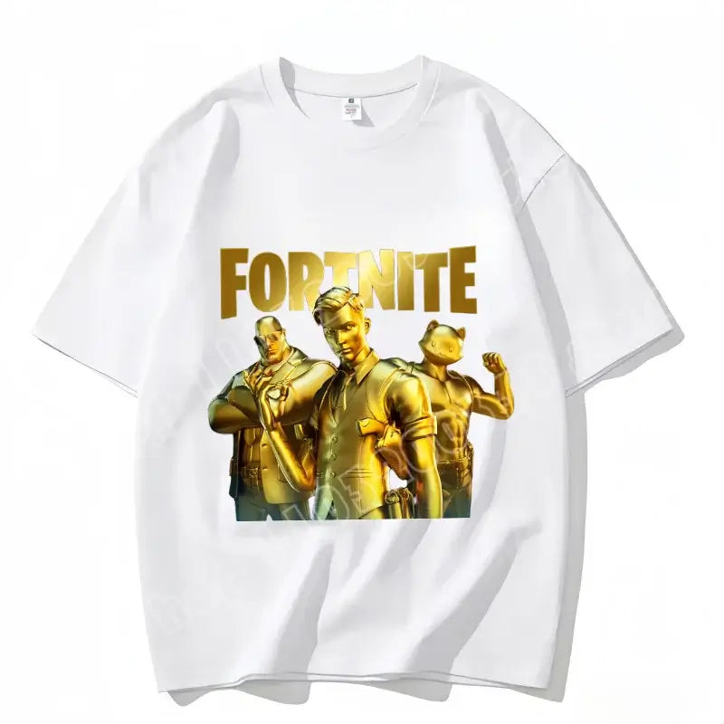 Fortnite Crew Neck T-Shirt Unisex Adult Game Dance Fashion New Pure Cotton Short Sleeve Tops Perfect for Casual Wear Vacations