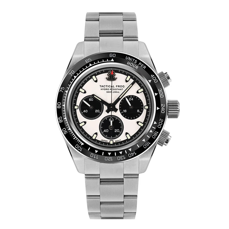 Tactical Frog Quartz Watch VS75 Solar Chronograph Sapphire 200m Waterproof Luxury Watch Luminous Quartz Movement 41mm Mens Watch