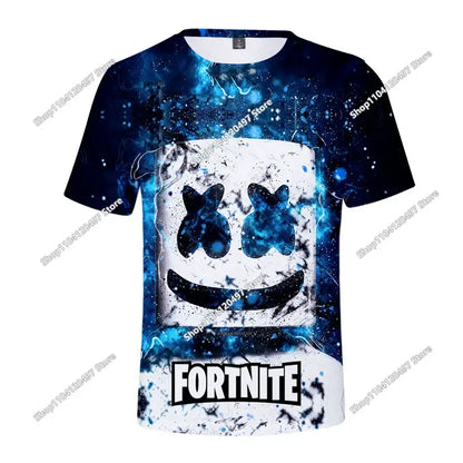 T-shirt 3D Halloween Peely per ragazzi e ragazze, maglietta natalizia Fortnite, Battle Royale Streetwear per bambini, Victory Game, T-shirt da uomo, abbigliamento