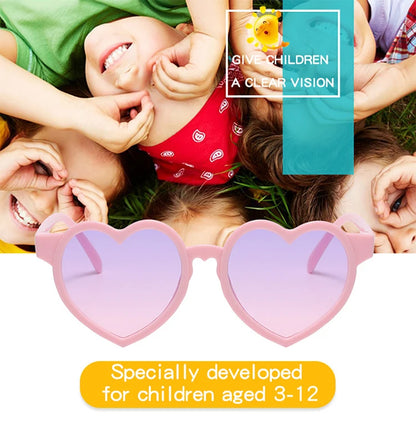 New Kids Cartoon Heart Sunflower Fruit Rabbit Ears Sunglasses Girls Boy Children Outdoor Round Polarized UV400 Sun Glasses