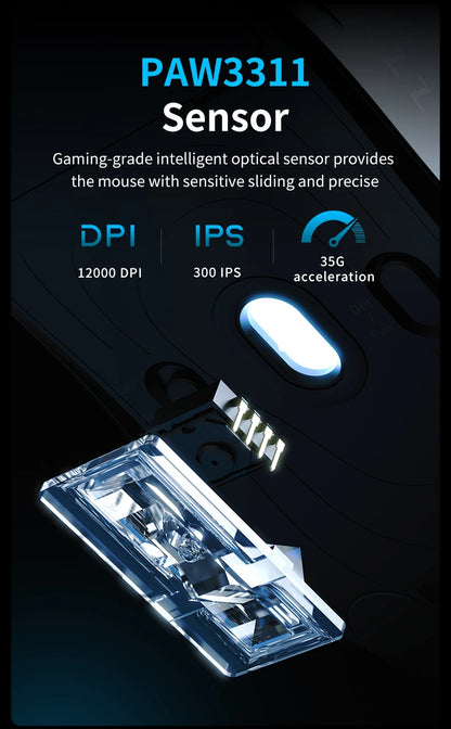 AJAZZ AJ179 V2 MAX tro-načinski miš za dešnjake, lagan 56g, senzor PAW3311, Huanuo Micro Switch, TelinkMicrochip