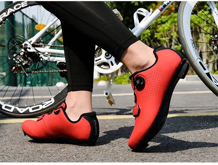 Professional New Sneakers Men Ultralight Double Buckle Cycling Shoes MTB Luminous Road Bike Shoes
