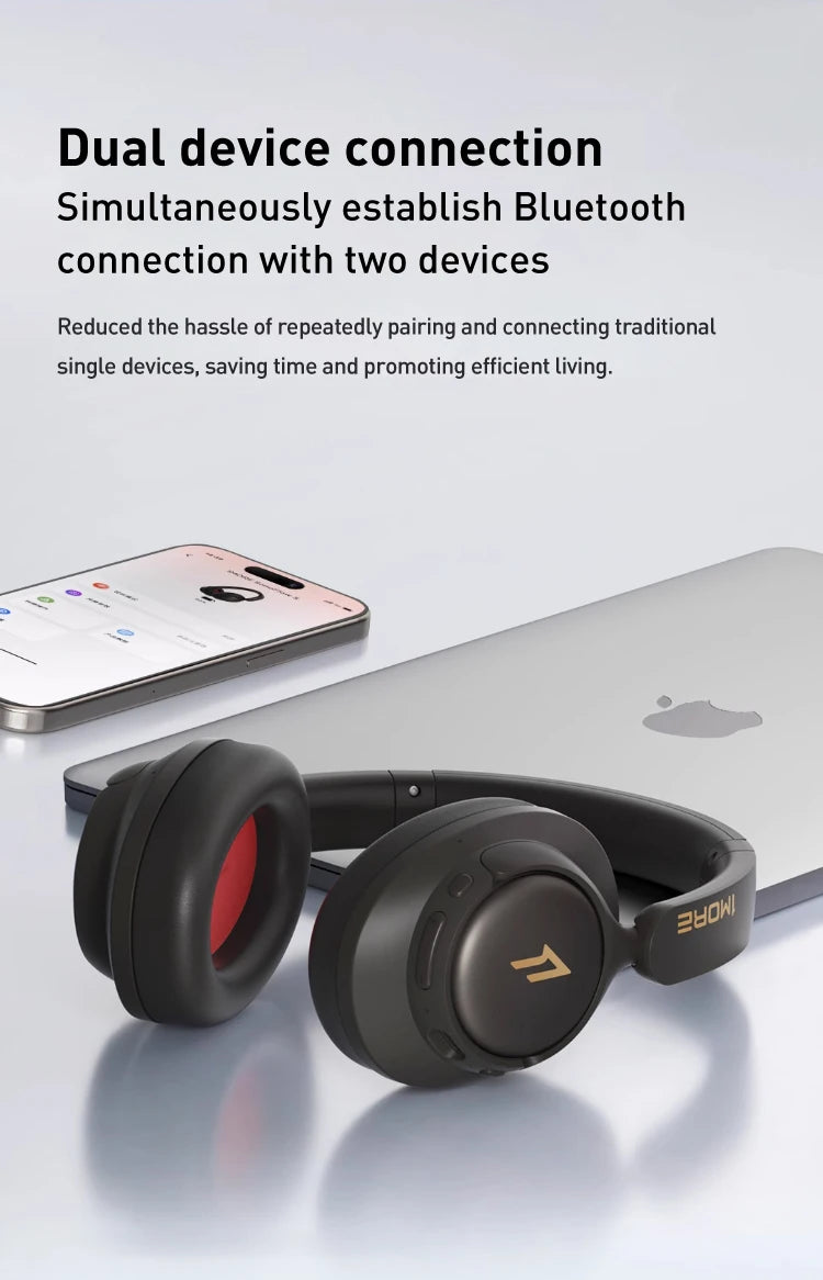 Cuffie wireless Bluetooth con cancellazione del rumore 1MORE SonoFlow S 42dB ANC Audio Hi-Res 90H di autonomia headset over-ear