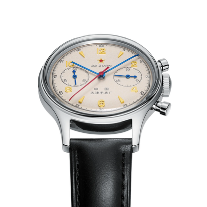 Seagull 1963 International Edition Men's Mechanical Watch Chronograph Pilot Manual Winding Watch ST1901 Black Leather Strap Hot