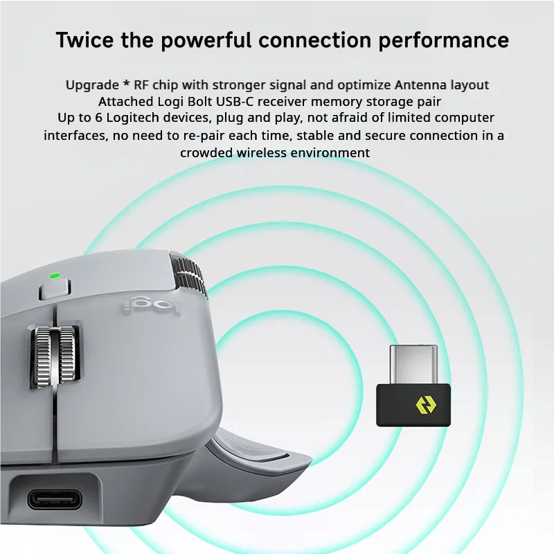 Ratón inalámbrico Bluetooth ergonómico Logitech MX Master 4 con retroalimentación háptica, anillo de acciones, MagSpeed, 8000 DPI y batería de 70 días