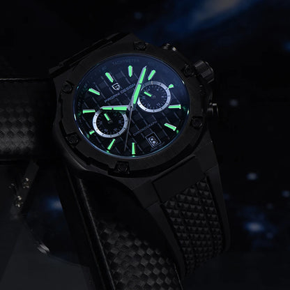 Ceasuri cu cuarț pentru bărbați PAGANI DESIGN – Cronograf sportiv de lux, rezistent la apă, dotat cu ace luminescente și sticlă de safir cu tratament antireflex