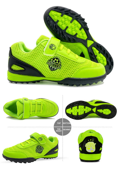 Boy Girl Tf Children's Football Shoes Hook Loop Football Boots No Spikes Lacrosse Beginner Cricket Shoes Baseball Shoes