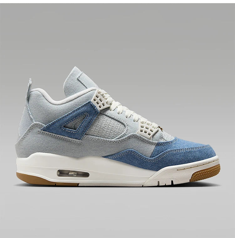 Nike Original JORDAN Damen-Basketballschuhe aus Denim mit Luftpolster-Stoßdämpfung, mittelhoher Schaft, IB6716-100