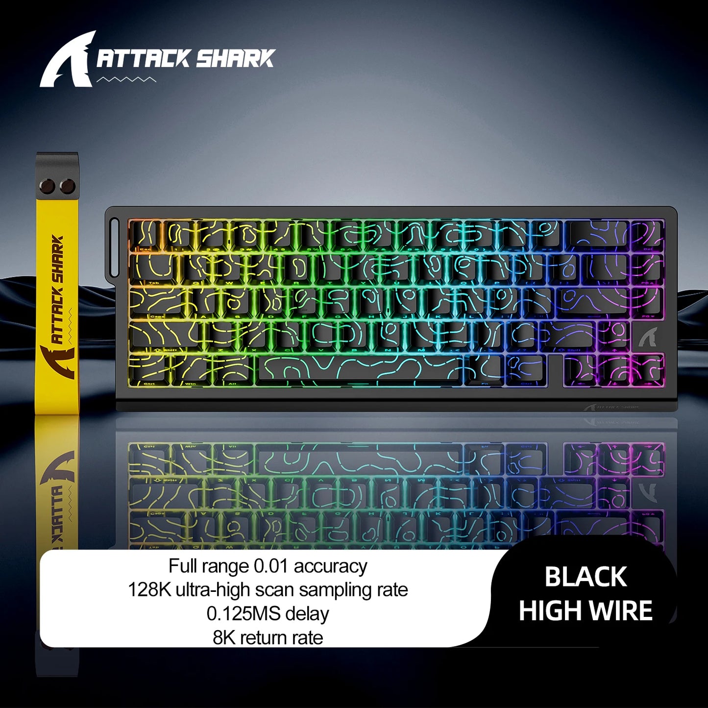 Tastiera a switch magnetici ATTACK SHARK X68HE cablata e FREEWOLF F68 cablata F68Pro wireless per gaming professionale 8K Hz 0.01mm Rapid Trigger