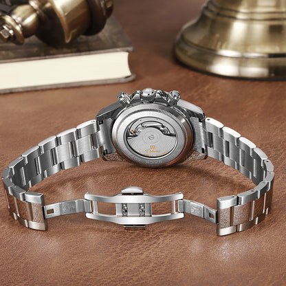 Watch For Men Luxury Stainless Steel Clock Fashion Casual Multi-functional Design Automatic Mechanical Wristwatch
