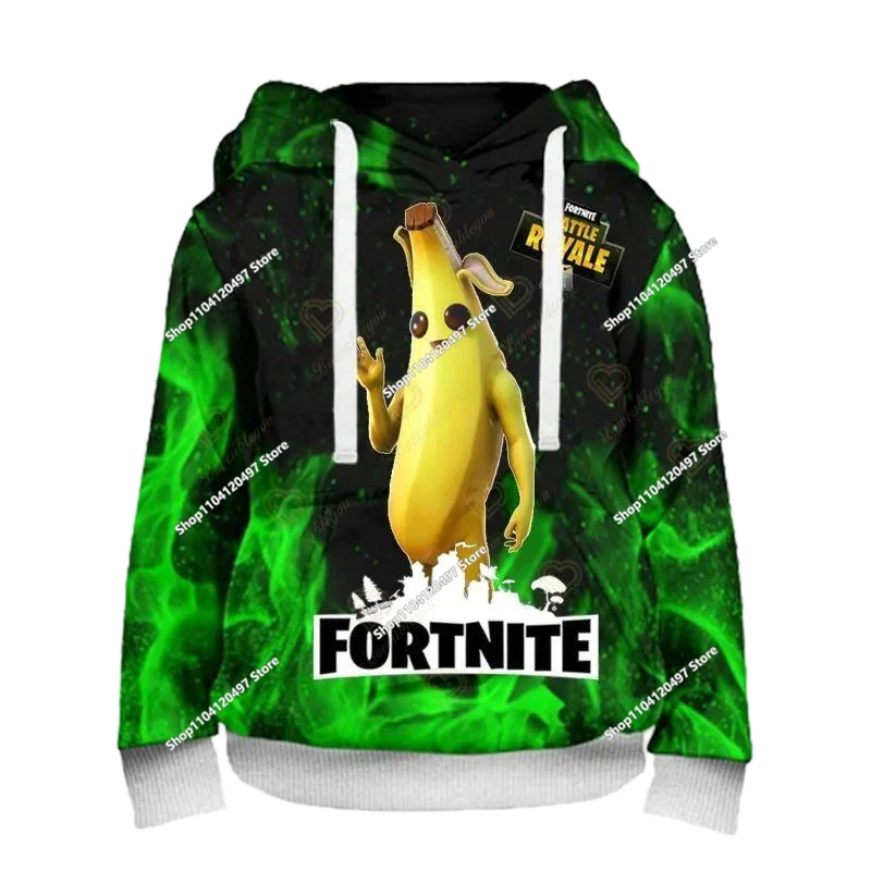 New Fortnite 3D Digital Printed Top Children's Hooded Fashion Trendy Casual Pullover Sweatshirt Birthday Gift