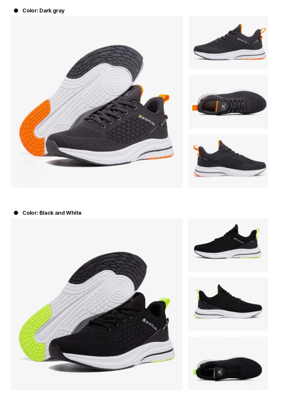 Baasploa Lightweight Running Shoes for Men, Comfortable Men’s Designer Mesh Casual Sneakers, Lace-Up Male Outdoor Sports Tennis Shoes