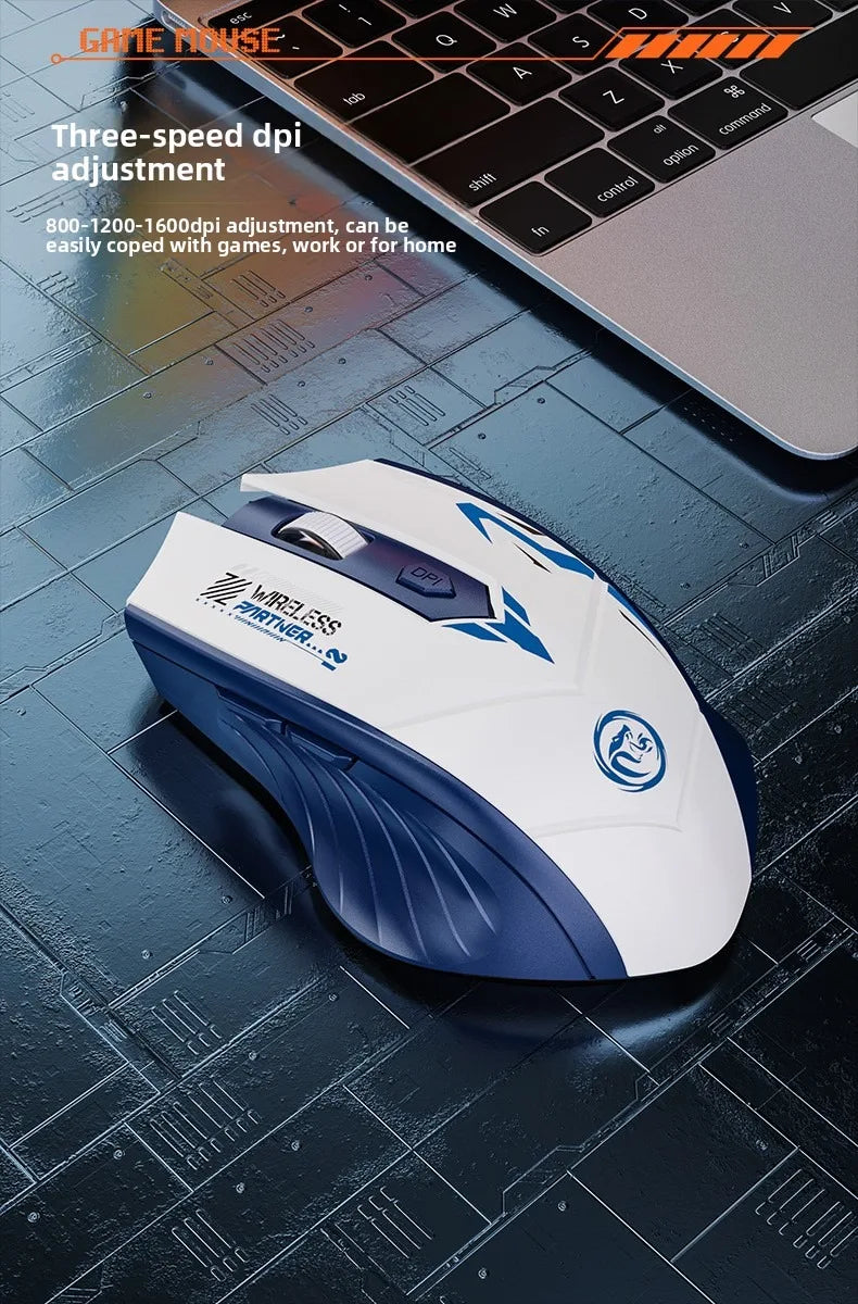 Mouse gaming wireless 2.4G USB silenzioso Dual Mode Bluetooth ricaricabile 1600DPI per PC e laptop