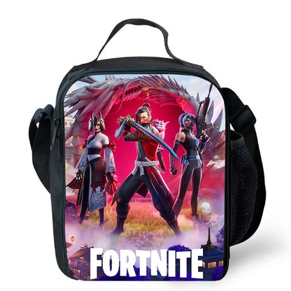 Risankasta torba za kosilo Fortnite, prenosna izolirana torba za kosilo, večkratno uporabna torba za shranjevanje hrane, primerna za otroke in študente.
