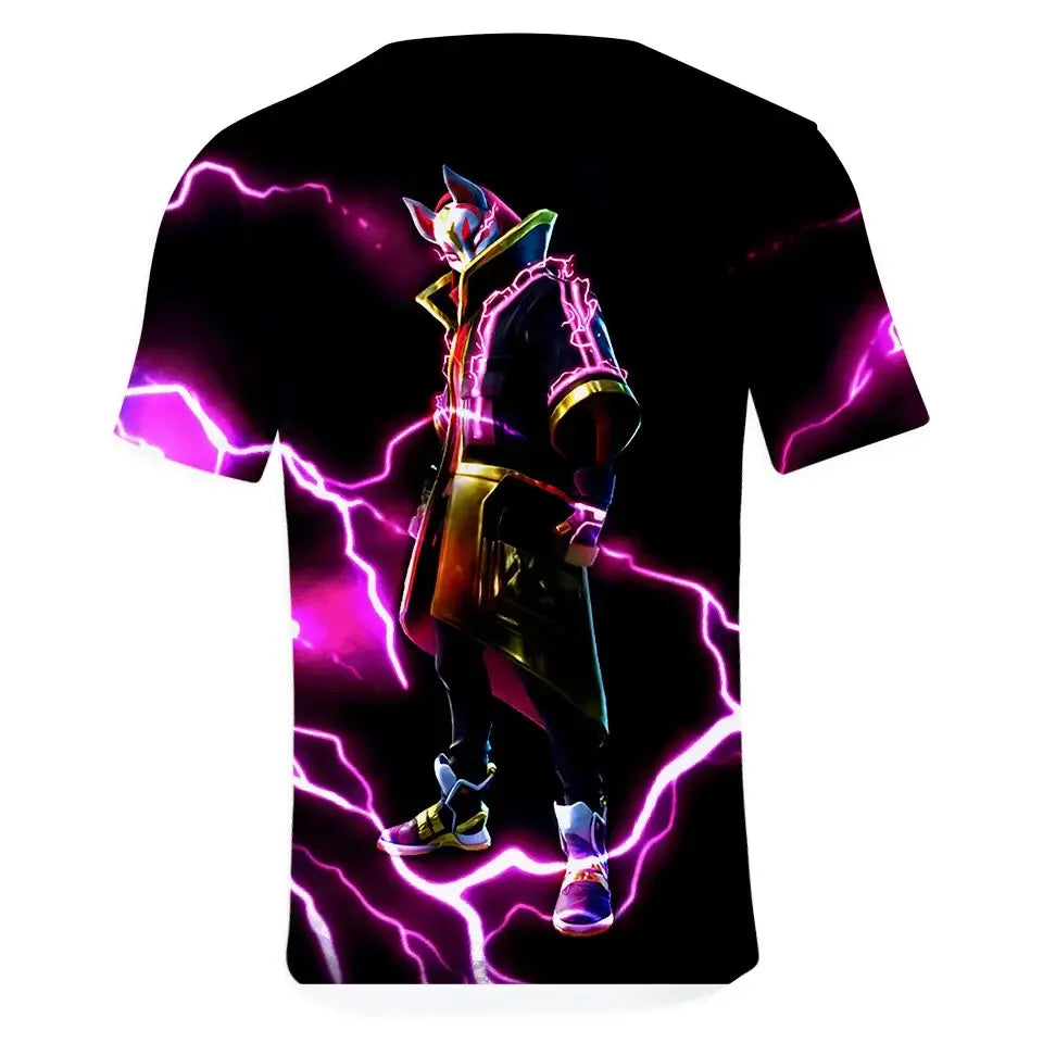 T-shirt 3D Halloween Peely per ragazzi e ragazze, maglietta natalizia Fortnite, Battle Royale Streetwear per bambini, Victory Game, T-shirt da uomo, abbigliamento