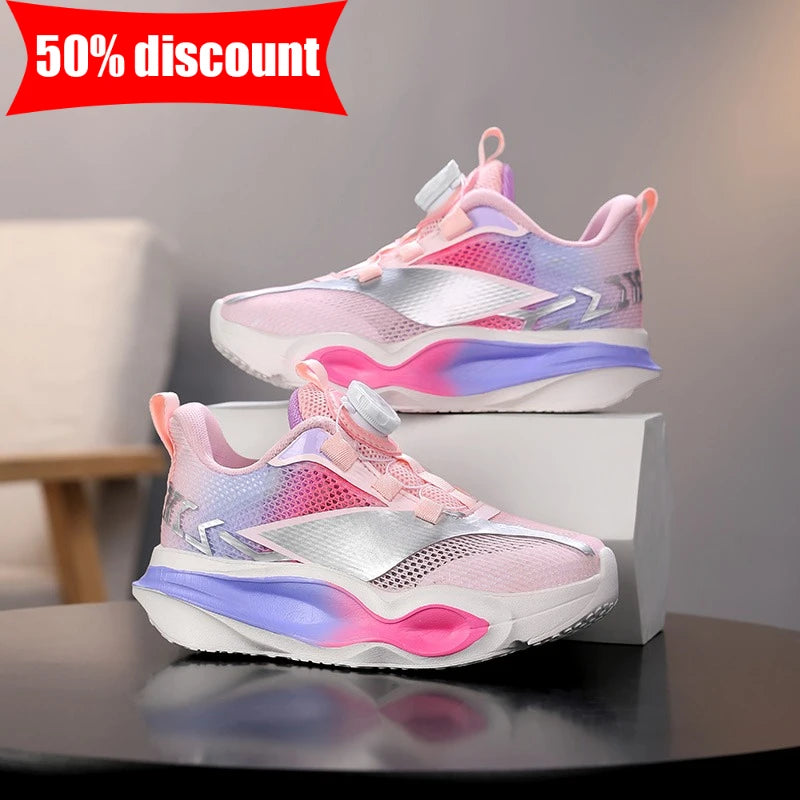 Children's Sneakers Fashion Thick Soft Sole Cushioning Elastic Casual Comfortable Tennis Shoes New Lightweight Mesh Jogging Shoes