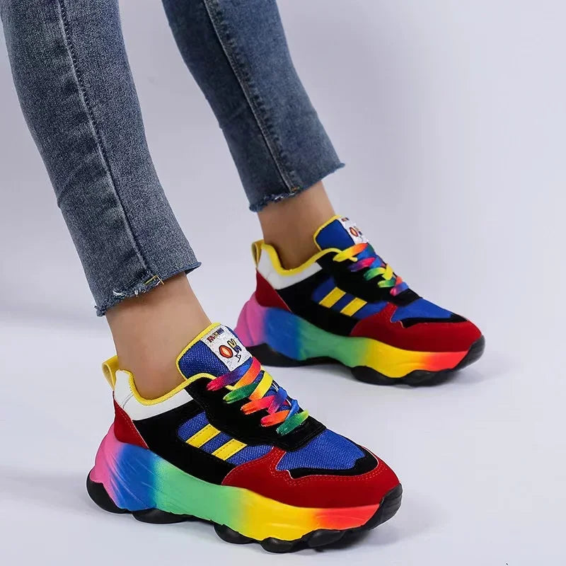 Damskie sportowe trampki, tenisówki, buty do biegania, damskie obuwie codzienne na platformie, modne obuwie, buty do koszykówki, wygodne, eleganckie, sportowe, modne
