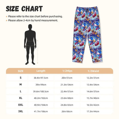 Custom Women Soniced Pajama Pants Printed Hedgehog Game Sleep Sleepwear Bottoms with Pockets
