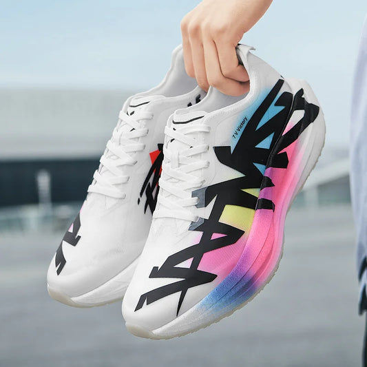 Men's Running Shoes Outdoor Mesh Luxury Shoes Couple Off-road Sneakers Cushioning Breathable Trainer Shoes Race Non-Slip Fashion