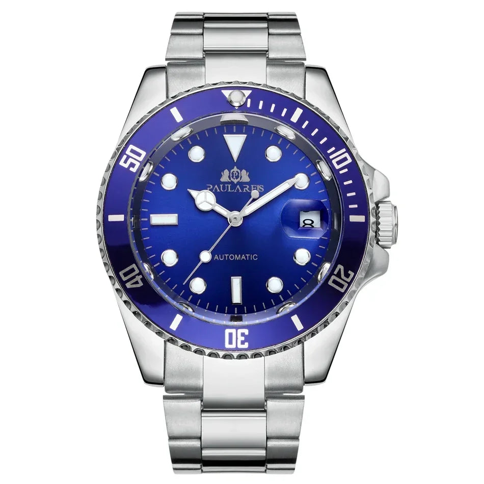 Automatic Men's Watch Mechanical Movement Stainless Steel Gold Silver Green Red Dial Date Strong Luminous Luxury Watches
