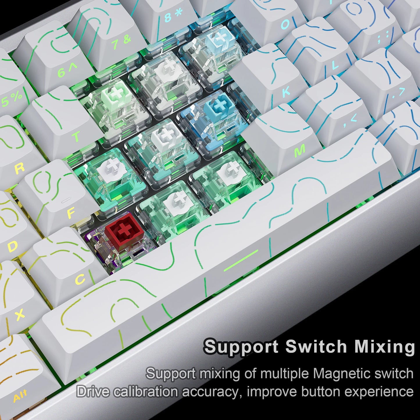 SKYLOONG GK61/GK68 HE Magnetische Tastatur Aluminiumgehäuse 8000hz RT0.01mm Rapid Trigger PBT-Tastenkappen RGB-Hintergrundbeleuchtung kabelgebundene Gaming-Tastatur