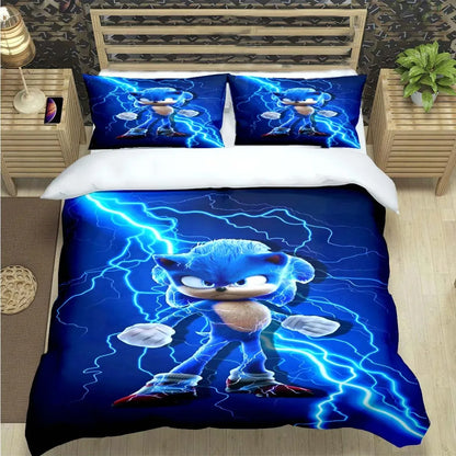 Fashion Cartoon Role Characters Print Bedding Set Sonic Duvet Cover Comforter Bed Youth Kids Girl Boys Luxury Birthday Gift