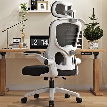Chaise de jeu ergonomique avec support lombaire, appui-tête réglable en hauteur, rotation à 360° °   Chaise de bureau pivotante avec dossier en maille pour les joueurs