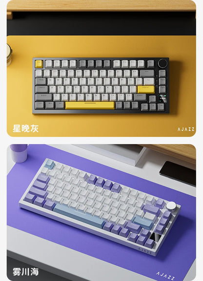 AJAZZ AK820 Pro Gaming Mechanical Keyboard 75% Wireless Bluetooth RGB Hot-Swappable Mechanical Keyboard with Volume Knob for PC, Mac & Laptop