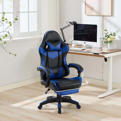 Ergonomic Gaming Chair 360° Reclining Office Chair with Footrest, Adjustable Height Racing Chair with Lumbar Support and Headrest