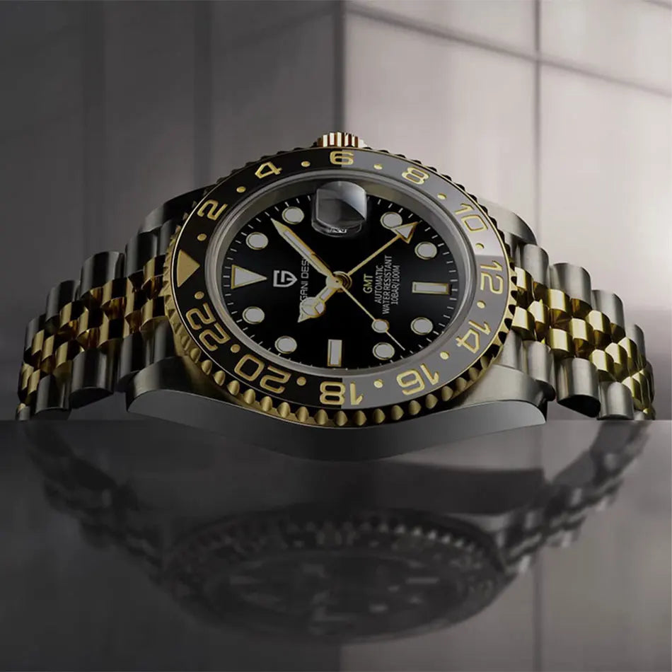 New PAGANI DESIGN Top Brand GMT Mens Wristwatch Sapphire Glass Automatic Men's Watch 100M Waterproof 40mm Men Mechanical Watches