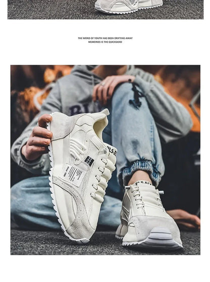 Luksus sneakers til mænd, sportssko, mokkasiner, chunky sneakers til mænd, afslappede sneakers, komfortable, åndbare, trendy designede sko med personlighed